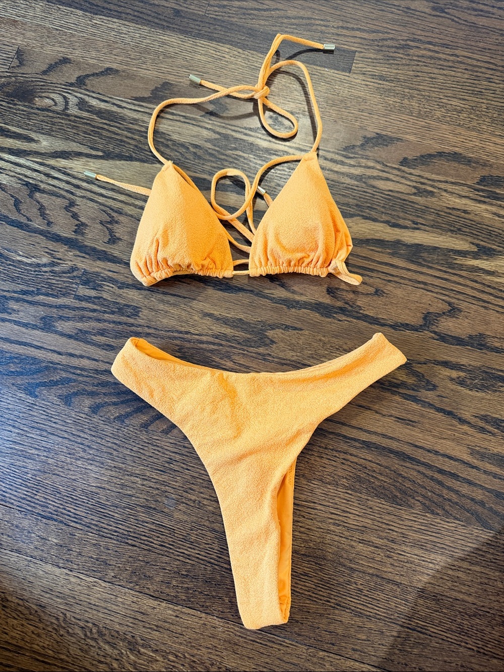 Monday Swimwear Orange Triangle Bikini Set